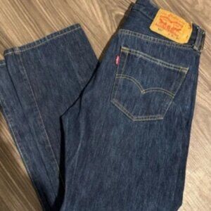 Men’s Vintage Levi’s 501 Denim Shrink-to-Fit Jeans – Blue Button Fly – Size‎ 31